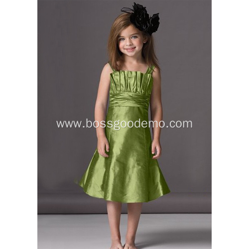 A-line Scalloped Neckline Flower Girl Dress